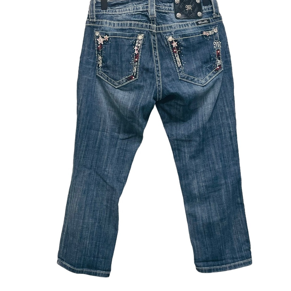 MISS ME Star Studded Bling Capri Denim Jeans Size 27